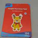 Lzerking Glossy Printable Vinyl Sticker Paper for Printer - 100 Sheets White Self-Adhesive, Quick-Drying Waterproof, for Inkjet & Laser Printers, Compatible with Cricut for Small Business, 8.5x11in