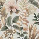 Vintage Floral Peel and Stick Wallpaper Pink Green Gold Botanical Contact Paper Vinyl Self Adhesive Removable Retro Leaf Wall Mural for Living Room Walls Cabinet Dresser Table Decor 17.5" x 118"
