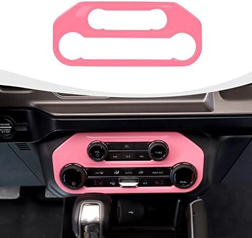 RAZPOY for Bronco Air Conditioning Switch Panel Cover, Center Console A/C Button Trim Compatible with 2021-2025 Ford Bronco Interior Accessories, Pink