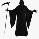 Morph Grim Reaper Costume For Men - Adult Grim Reaper Robe - Spooky Halloween Outfit - Dark Cloak For Parties, L