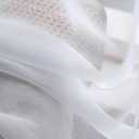 White Pinch Pleated Track Curtains 52x120 Inches Long for Living Room Bedroom Extra Long Faux Linen Semi Sheer Light Filtering with Hooks Traverse Rods 1 Panel