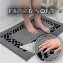 Bathroom Rug Non Slip  20x32 Washable Bath Mat for Bathroom and Shower Quick Dry Machine Washable Soft Rugs Non Slip Shower Mats Door Mat Bath Rug for Floor,Grey