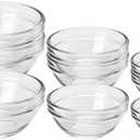 CAOXIAOXUYAO 9-Piece Mini Glass Prep Bowls Set - 4x 1.5 oz, 4x 2.5 oz, 4x 4.5 oz Small Nesting Mixing Bowls for Kitchen, Food Prep, Spices, Sauces & Snacks