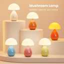 Mushroom Lamp, Mini Modern Lamp Small Vintage Table Bedside Nightstand Light, Small Light Dimmable for Bedroom, Living Room, Ceramic Base Glass Home Decor for Woman Children Gifts