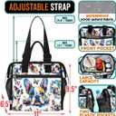 84hoods Insulated Lunch Bag for Women. Gift for Frenchie Lovers. Large Lunch Box for Work Office Travel Picnic with Adjustable Strap. Colorful Ink.