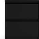Tvilum, 2 Drawer Nightstand for Bedroom, Handle-free Drawers, Contemporary, Black