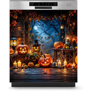 Fall Pumpkin Dishwasher Magnet Cover, 23x26In Pumpkins Autumn Dishwasher Magnetic Covers Spring Decor Dishwasher Magnets for Kitchen Decoration Funny Refrigerator Magnet Cover Fridge Panel Decal, one size