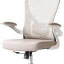 Ergonomic Office Chair with Adjustable Lumbar Support & Flip-Up Armrests - High Back Computer Desk Chair with Thickened Seat Cushion, Rolling Wheels for Home/Office Study Work