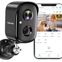 Security Cameras Wireless Outdoor, 2K Indoor Cameras for Home Security Battery Powered, AI Motion Detection, Color Night Vision, 2-Way Talk, Spotlight Siren Alarm, Cloud & SD Storage-Jet Black Camera