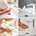 Bathroom Sink Stopper for 1.06-1.50, 2 Pack Pop Up Sink Drain Stopper with Hair Strainer Universal Bathroom Sink Drain Plug, Magnetic Split Design, Easy to Clean (Silver)