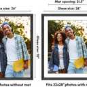 Americanflat 26x32 Picture Frame with Polished Plexiglass - Use as 22x28 Frame with Mat or Display 26x32 Photo Without Mat - Hudson Collection - Wide Picture Frames for Wall Display - Black