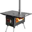 Outdoor Tent Stove Portable Camping Stove With Chimney Pipe for Outdoor Cooking Camping BBQ Accessories Black