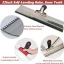 Self Leveling Tools Kit Spiked Roller 20 in 9 inch Epoxy Roller Spike Shoes for Concrete Epoxy Flooring Stainless Steel Notched Squeegee Rake Cement Floor Leveling Tools