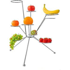 Exploded Fruit Bowl: Exploding Fruit Bowl Stand, Fireworks On the Dinner Table, Stainless Steel Aesthetic 360 Display Rack, Creative Centerpiece For Home Kitchen Counter & Dining Table Decor(Silver)