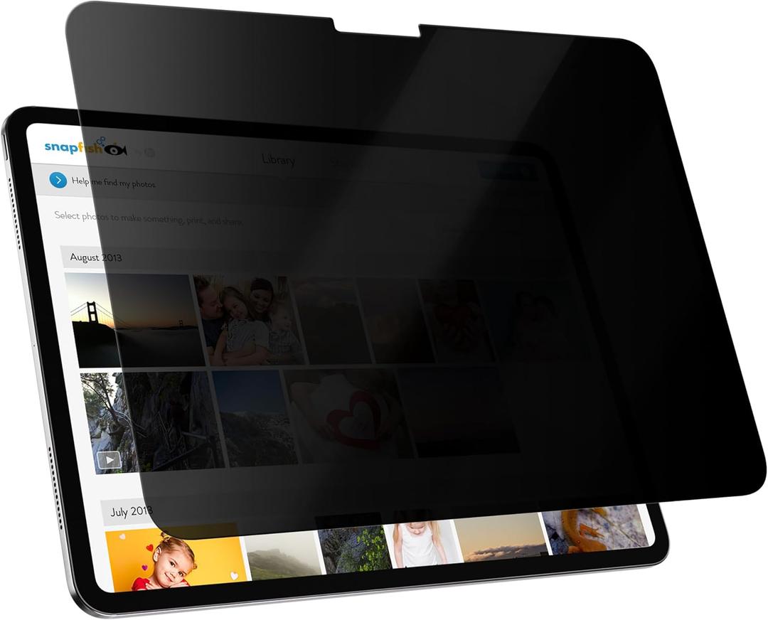 Privacy Screen Protector for iPad Air 11 Inch 2024/2025 (M2/M3, 6th/7th Gen), Anti Glare Blue Light Spy Filter Private Cover, High Sensitive Bubble-Free Easy Install Black Security Screen