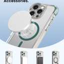 OTOFLY Compatible with iPhone 15 Pro Case, Compatible with Magsafe, Magnetic Shockproof Bumper Cover, Non-Yellowing, Anti-Scratch Clear Back, Pine Green