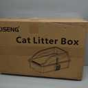 Stainless Steel Cat Litter Box, Extra Large XL Odor Free Metal Litter Box with High Sides Lid, Open Top Litter Pan Include Scoop Easy Cleaning Kitty Cat Box Anti-Urine Leakage, Non-Sticky