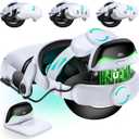 DXKK Head Strap with Magnetic Battery Pack 20000mAh - Extended 20H & Digital Display, Double Dials, Quick-Switch Reality Mode, Comfort VR Headset Strap for Meta Quest 3/3s, MQ4004
