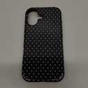 Compatible with iPhone 17 Case Cute Aesthetic Polka Dot Phone Case for Women Girl Shockproof Slim TPU and Hard PC Protective Cover (Black)