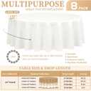 Showgeous 8 Pack Ivory Round Tablecloth 120 Inch Polyester Table Cloth Ivory Tablecloths for Round Tables Washable Decorative Fabric Table Covers for Wedding Dining Party Banquet Buffet