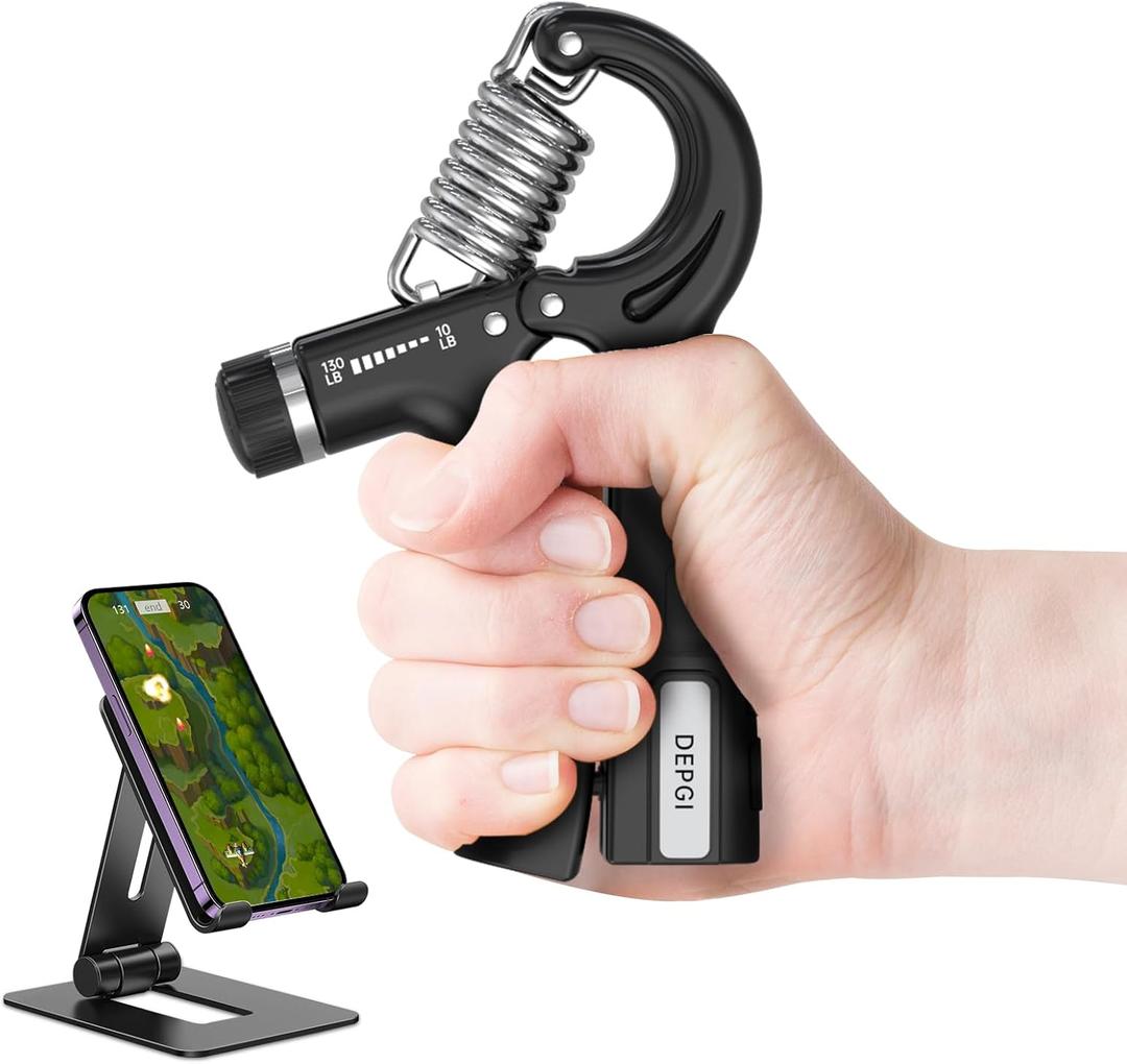 DEPGI Smart Grip Strength Trainer with App, Digital Hand Gripper with 10-130LB Resistance for Muscle Building & Injury Recovery2 Pack)