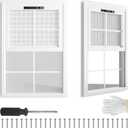 2 Pack 12" x 18"Shed Window, with Plastic Glass and Fiberglass Screen for Shed, Chicken Coop, Playhouse, Household, Garage