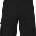 Yundobop Men's Casual 9" Inseam Cargo Shorts Twill Classic Stretch Golf Summer Short with 6 Pockets (Black)