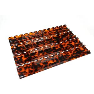 Mahjong Racks with Pushers Set of 4 Acrylic Non-Slip Tile Racks, All-in-One Pusher for American Mahjong, Lightweight & Premium (Tortoiseshell Acrylic Wave)