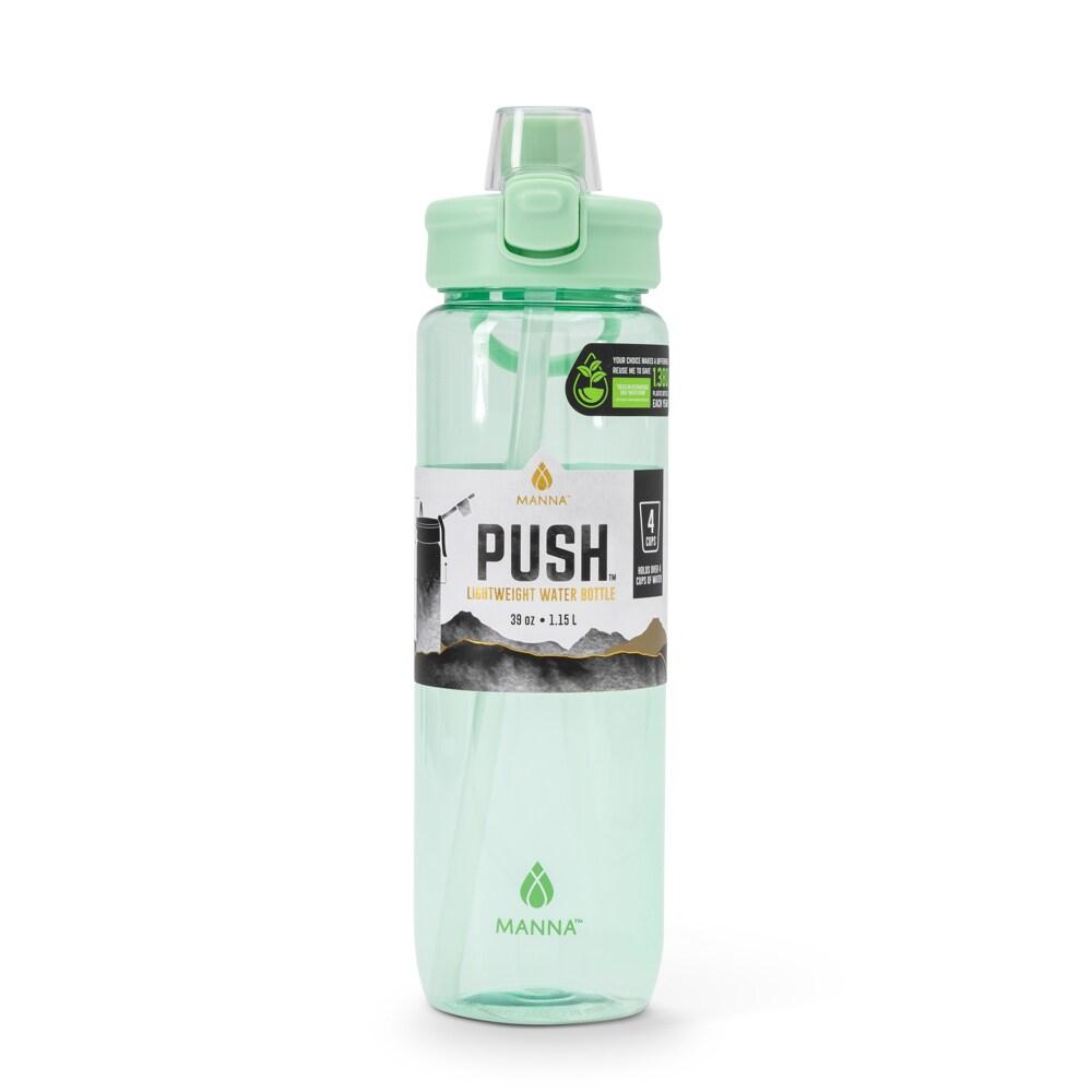 Manna™ Push™ Lightweight Plastic Water Bottle - Green