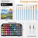 Artecho 48 Colors Watercolor Paint Set with Pad | 10 Paint Brushes, A5 Watercolor Paper Pad, 2 Watercolor Pens, Washable, Adult Set, 213 Count