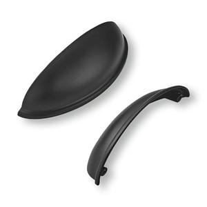 Khtumeware 2 Pack 4" Drawer Pulls Matte Black Cabinet Cup Pulls Kitchen Hardware Cabinet Handles Drawer Handles Knobs 4 inch Hole Center One Missing