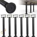 6Pcs Bed Frame Support Leg, Adjustable 14" to 23.6", Increase Under-Bed Storage Space, Extra Sturdy Steel Bed Risers with Wider Rubber Base, More Stable