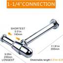 Brass Round Bottle P Trap tube, Basin Sink Waste Trap Drain Tube Kit Adjustable Height Chrome (Oval)