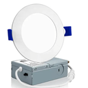 4 Inch LED Recessed Ceiling Light with Junction Box, 3000K/4000K/5000K Selectable, 9W=75W 750LM, Dimmable Canless Downlights, ETL and Energy Star Listed