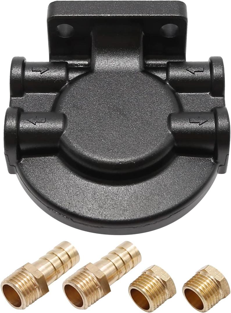 Anxingo 18-7853-1 Fuel Water Separator Bracket Fuel Filter Base Replacement for Fuel Filter 35-807172 35-60494-1 for 3/8 Inch NPT Port 802893Q01 for Marine 35-809097 S3213 S3214 B32013 18-7932-1