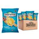 Deep River Kettle Cooked Potato Chips, Sea Salt and Vinegar Chips 8oz (Pack of 12) - Crunchy and Flavorful, Kosher Certified, Gluten-Free, Non-GMO, Perfect for Parties and Picnics Best By May 12, 2025