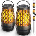 Outdoor Speakers Bluetooth Waterproof IPX6 with Flame Lights, Gadget Gifts for Men/Women, Hd Stereo Sound, BT 5.3 Multi-Sync to 100 Speakers, Portable Wireless Speaker for Patio Cafe Decor Party