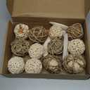 Bird Toys Sola Balls Parakeet Toys Natural Soft Chew Grass Balls with Cuttlebone for Parrots Conures Rabbits Hamster Guinea Pig Chinchilla(Style 2, 18 PCS)