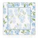 Cquwb Blue Hydrangea Floral Mahjong Mat 31.5"x31.5", Grandmillennial Blue Flower Non-Slip Noise Reduction Gaming Mat for American Mahjong Poker Card Board Games Dominoes