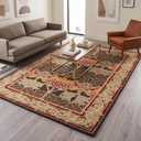 Restoration and Renovation Handmade W Morris Traditional Oriental 100% Wool Area Rug - Cecil Green Floral Motif Style, Thick & Soft Carpet - Perfect for Living Room, Bedroom (Cecil Green, 5' x 8')
