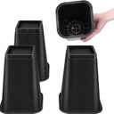 Bed Risers Adjustable Furniture Risers - Heavy Duty 4 or 8 inch or 12inch Non-Slip Lift Supports for Beds/Couches/Sofas, Durable Square Design with Creates Storage Space (Black 4 Pack, 8 Inch)