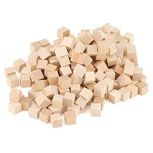 LEXININ 500 PCS 0.4 inch Small Wooden Cubes, 1 x 1 x 1cm Mini Unfinished Wood Blocks, Blank Square Wood Cubes for Crafts, DIY Projects