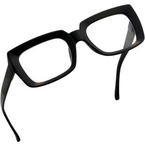 Eyekepper Stylish Reading Glasses Women - Oversized Square Readers Black +3.00