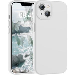 SUPFINE Designed for iPhone 15 Case,Premium Liquid Silicone with [Soft Anti-Scratch Microfiber Lining][Upgraded Camera Protection] Slim Shockproof Protective Phone Case for Men Women Girls,White