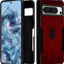 2 x for Google Pixel 8 Pro Case Women - Cute Girls Boys Cover Cool Kawaii Aesthetic Unique Design Red Heavy Duty Protective Shockproof Military Grade Teens for Google Pixel 8 Pro Phone Cases