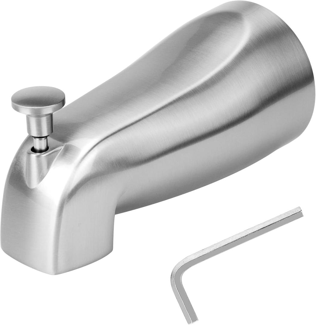 Slip Fit Tub Spout with Pull-Up Diverter Compatible with American Standard 8888026.002 Tub Spout, Bathroom Bathtub Faucet, Fits 1/2" Copper Water Tube(5/8" Diameter), 5/32" Hex Wrench (Brushed Nickel)
