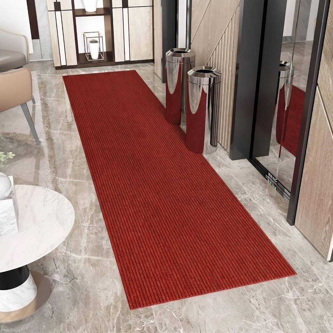 Ottomanson 3x6 Runner Rug, Non-Slip Dirt Trapper Indoor Outdoor Door Mat