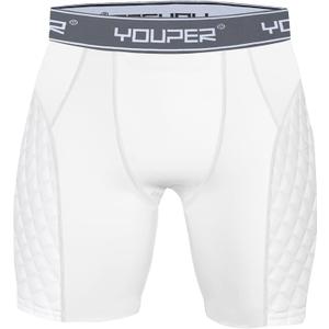 Youper Adult Elite Compression Padded Sliding Shorts w/Cup Pocket for Baseball, Football XL