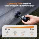 FLEXTAILGEAR Max Pump 3 Air Pump for Inflatables, 5Kpa Portable Air Pump, 500L/min Air Mattress Pump with Camping Light, Electric Pump for Inflatable Pillows Swim Rings Air Mattresses Air Bed Boats, Black