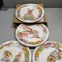 LOYIM 8 Pcs Easter Salad Plates Bunny Dishes 8" 10" Melamine Easter Dinnerware Sets Assorted Designs Ceramic-like Spring Rabbit Plates for Dinner Salad Dessert Birthday Party Supplies(10 Inch)